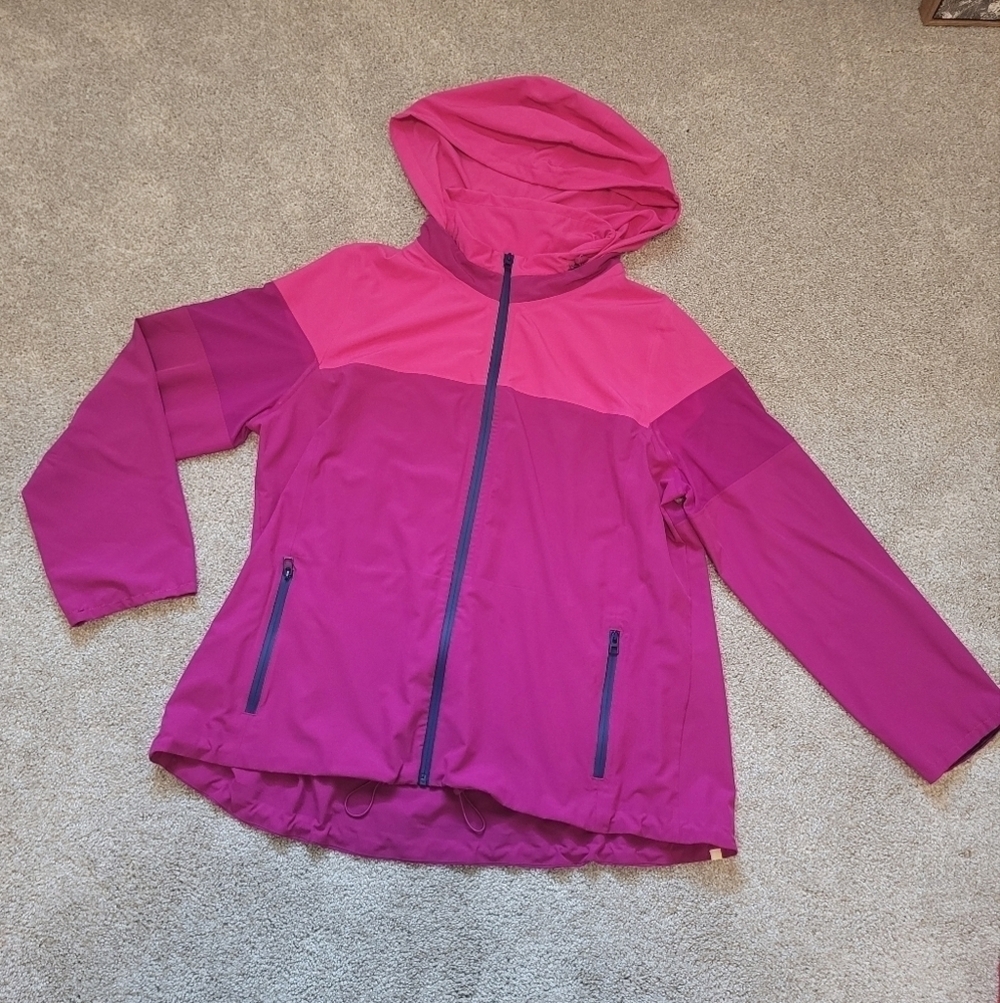 Summersalt Womens Colorblock Hooded Zip Up Jacket Size 2XL
